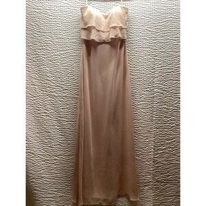 Jenny Yoo Olivia Strapless Chiffon Bridesmaid Dress | Size 8 Whipped Apricot